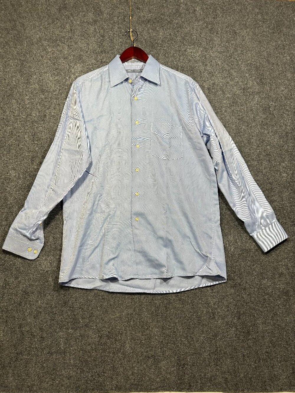 Forsyth of Canada Shirt Mens 15 Finest 2X2 All Cotton Blue Button Up Pocket